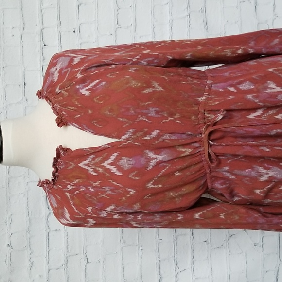 Torrid Ikat Tie-Waist Peasant Blouse - Picture 2 of 12